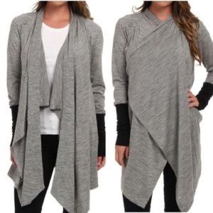 Icebreaker Bliss Wrap Cardigan Gray Merino Wool
